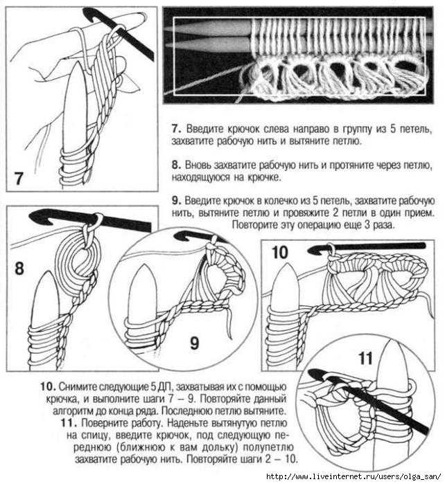 Узор в технике «брумстик» | вязание спицами и крючком