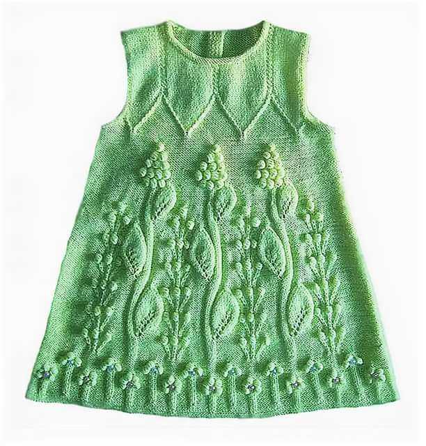 Вязаное платье для девочки 2 года: схемы
