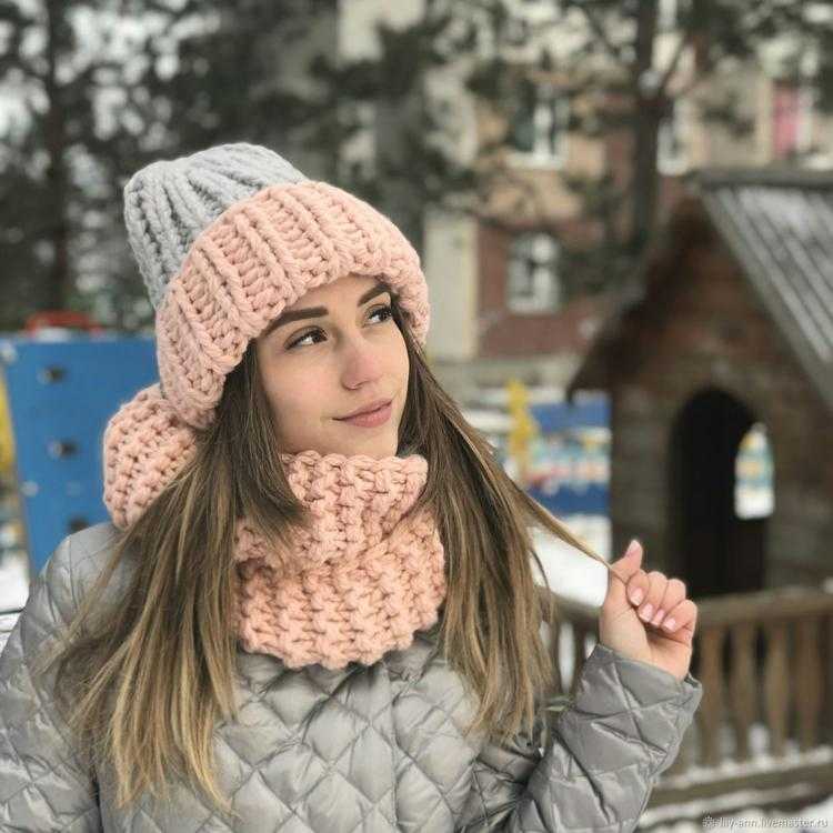 Модные вязаные шапки на зиму