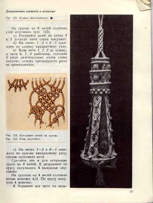 Макраме для начинающих схемы с подробным описанием кашпо