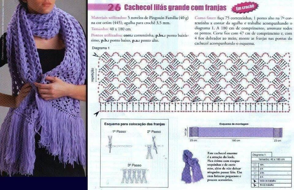 Вязание палантина спицами и крючком (75 фото) - пошаговые схемы для начинающих