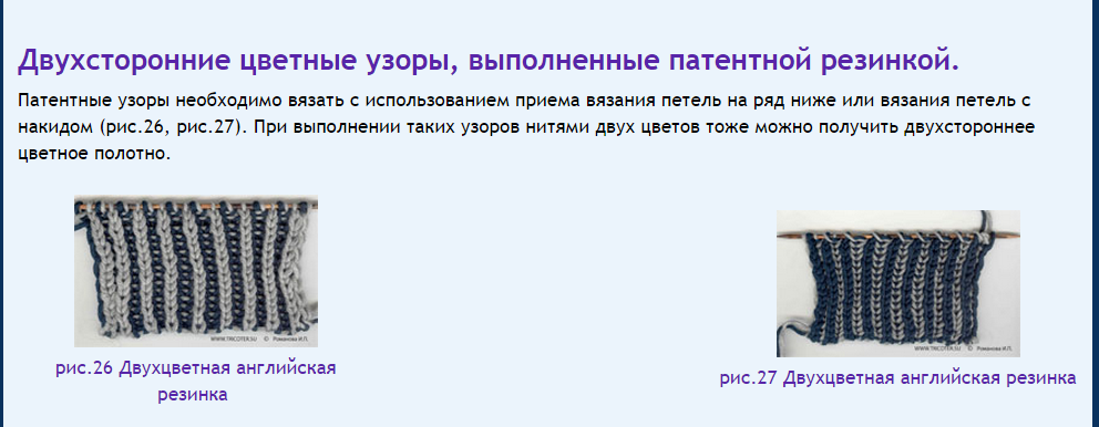 Английская резинка спицами схема вязания для начинающих пошагово
