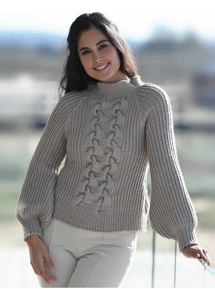 Как связать красивый женский свитер с косами