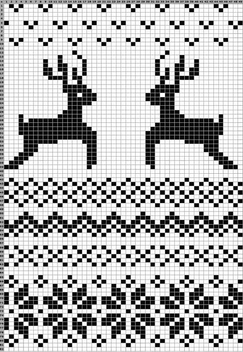 Вязание свитера с оленями по схеме с фото и видео сопровождением