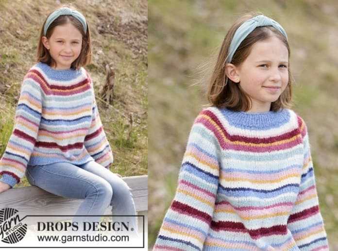 Детский свитер спицами для девочки (мастер-класс)
