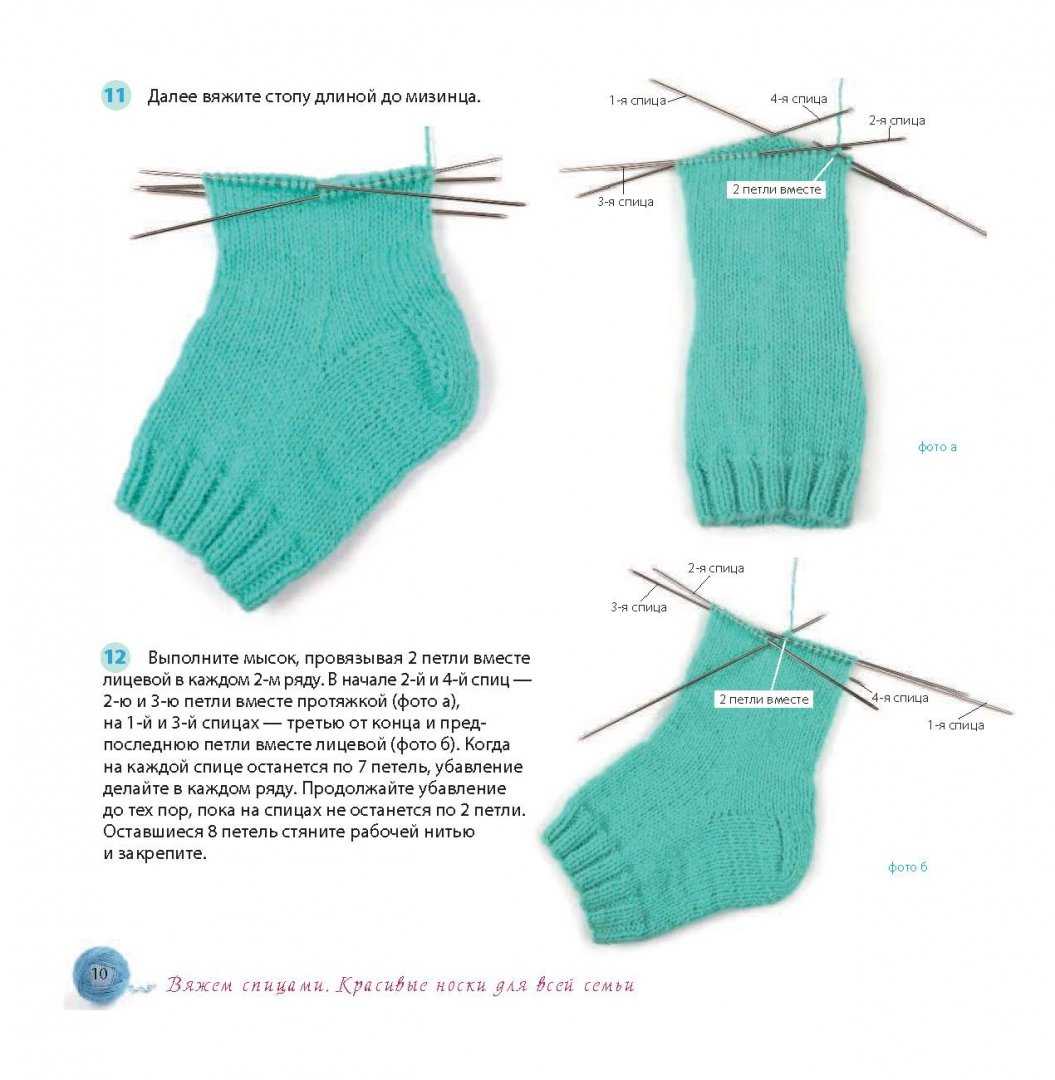 Как связать ребенку носки спицами для начинающих пошагово
