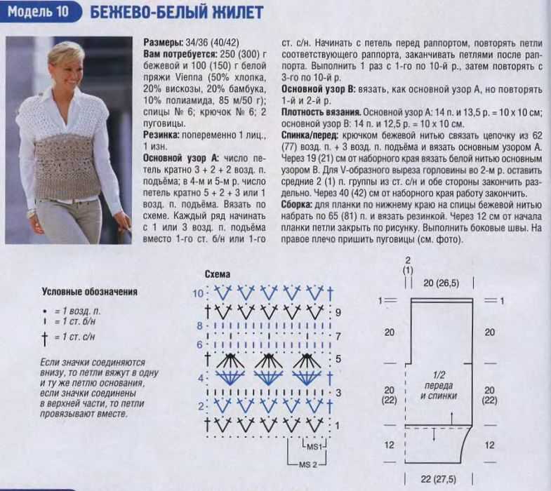 Удлиненный жилет крючком для женщин – 7 схем с описанием и мк видео