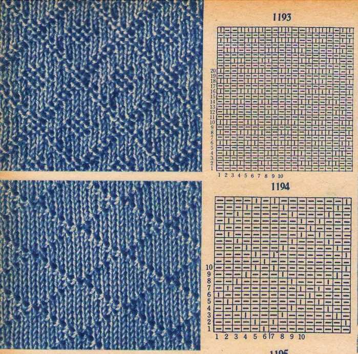 Узор спицами ромбы из лицевых и изнаночных петель схемы и описание