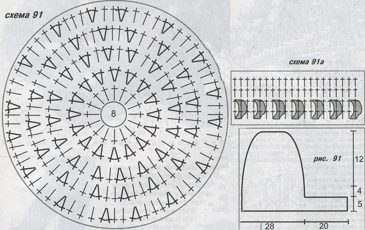 Повойник крючком схема и описание