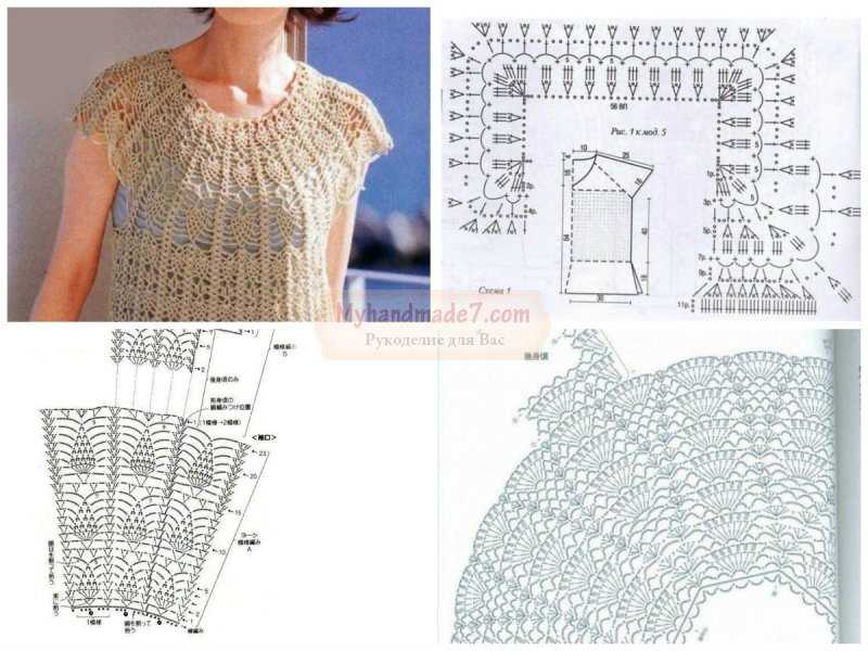 Вязаные спицами блузки от 42 до 62 размера – схемы пошагово
