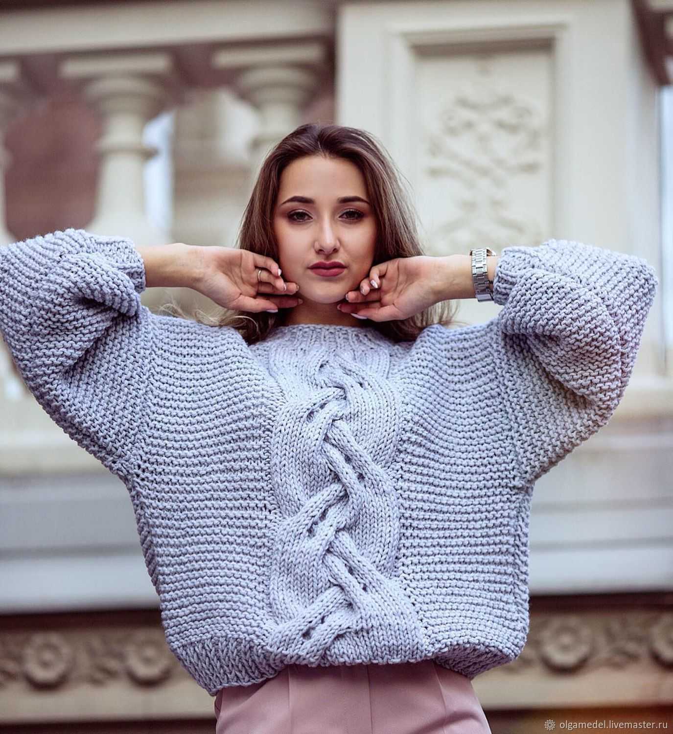 вязаные свитера для женщин оверсайз фото