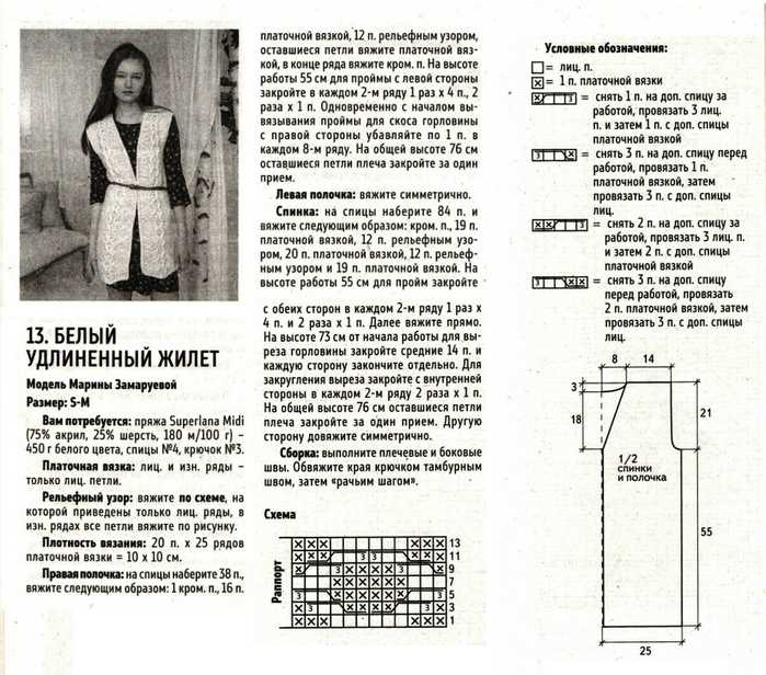 Схемы вязания женских жилетов спицами: модные модели