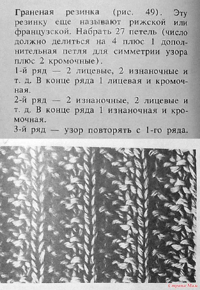 Схема вязания французской и польской резинок спицами – подробное описание с видео