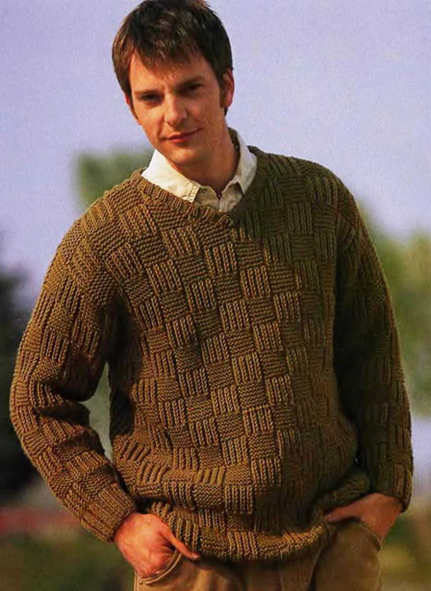 Узоры для мужских свитеров спицами