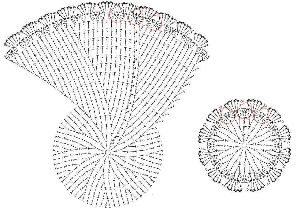 Салфетка крючком сервировочная схема и описание