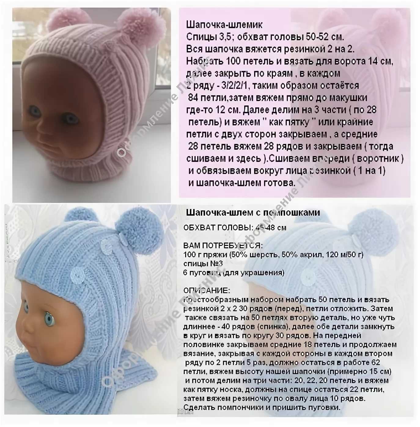 Схема шапки для новорожденного