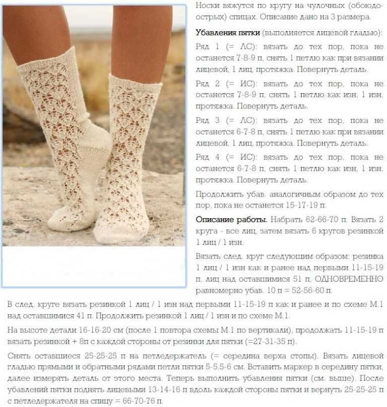 Ажурные носки «китайские кружева» (вязание, схемы, фото и видео) - irena handmade