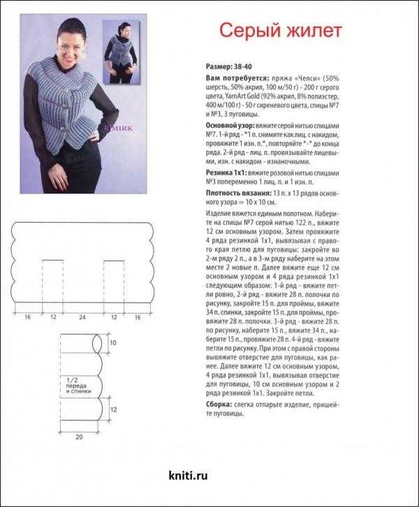 Женский жилет спицами: креативные модели, схема с описанием, узоры