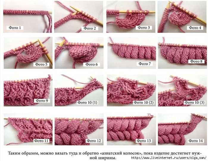 Азиатский колосок: фото узора, схема и описание вязания