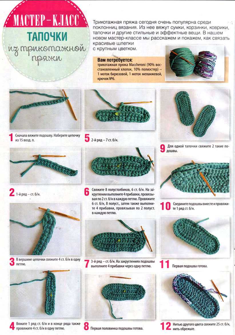 Вязание тапочек для начинающих: схемы и мастер-классы по вязанию на двух спицах и крючком